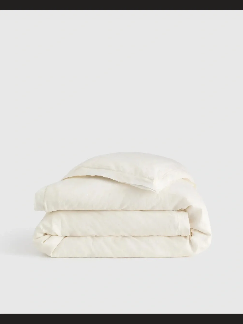 Quince Ivory European Linen Double Flange Duvet Cover Full/Queen